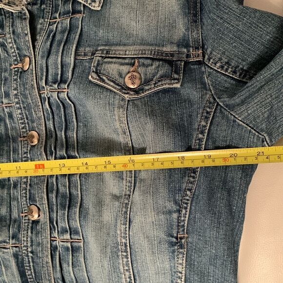 A.M.I. Cotton Blend Denim Jean Jacket Women’s Size L - Picture 4 of 11